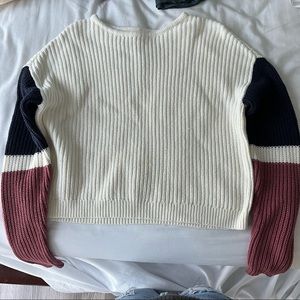 cream colored sleeve sweater